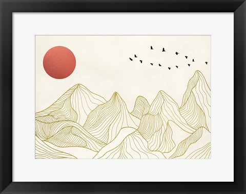 Framed Sunset on the Mountains Print