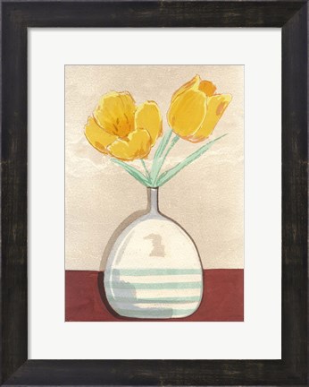 Framed Vase with Tulips I Print