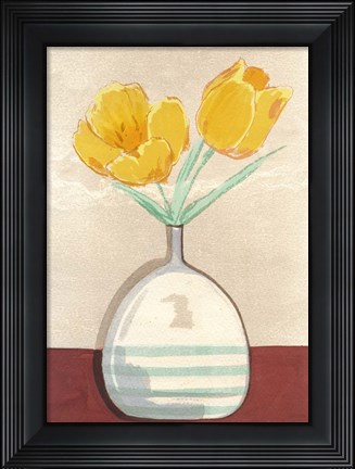 Framed Vase with Tulips I Print