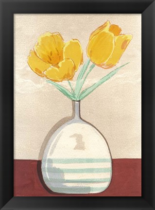 Framed Vase with Tulips I Print