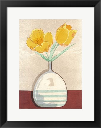 Framed Vase with Tulips I Print