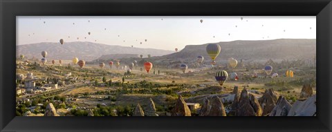Framed Air Balloons in Goreme, Cappadocia, Turkey Print