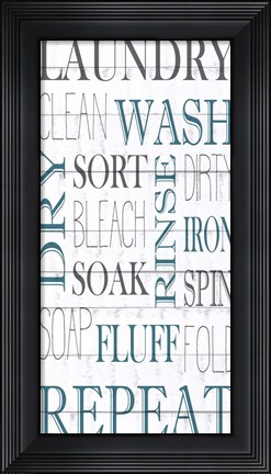 Framed Laundry Clean Wash Print