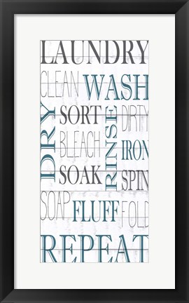 Framed Laundry Clean Wash Print