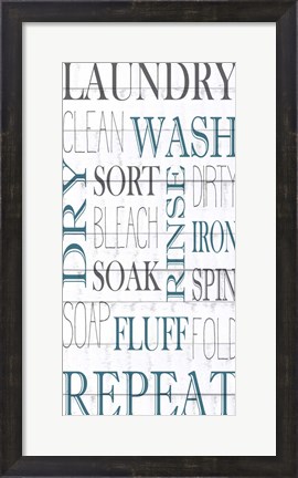 Framed Laundry Clean Wash Print
