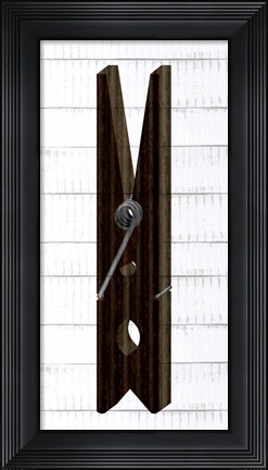 Framed Clothespin 1 Print