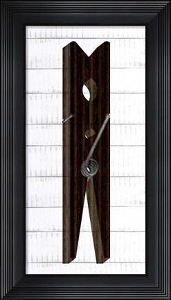 Framed Clothespin 2 Print