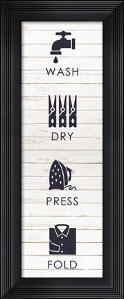 Framed Laundry Navy Print