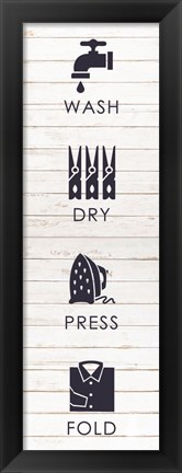 Framed Laundry Navy Print