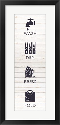 Framed Laundry Navy Print