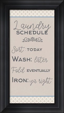 Framed Laundry Schedule Sort Print