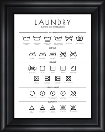 Framed Laundry Icons Print