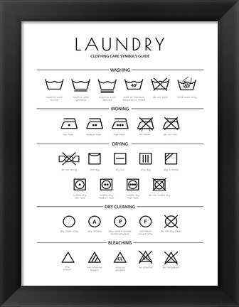 Framed Laundry Icons Print