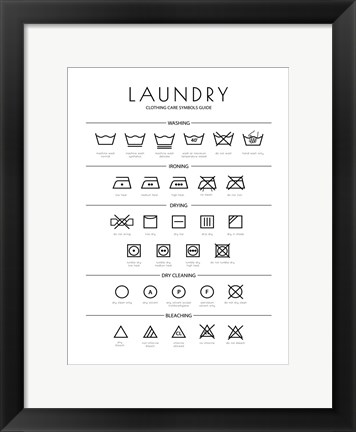 Framed Laundry Icons Print