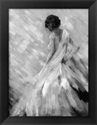 Framed Dancing BW Queen 2 Print