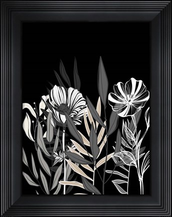 Framed Floral Leaves 1 Print