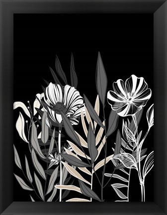 Framed Floral Leaves 1 Print