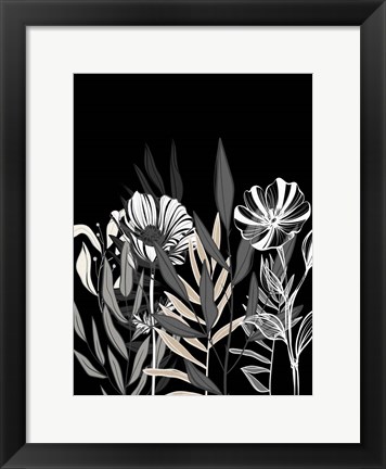 Framed Floral Leaves 1 Print