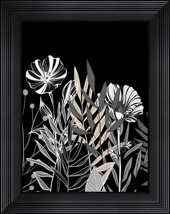 Framed Floral Leaves 2 Print