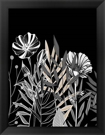 Framed Floral Leaves 2 Print