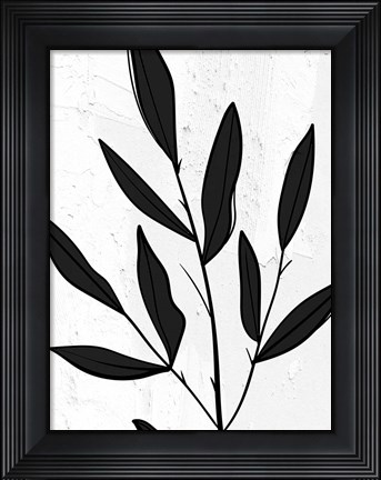 Framed Plaster Leaves 1 Print