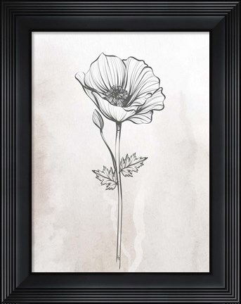 Framed Stone Floral 1 Print