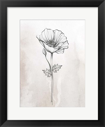 Framed Stone Floral 1 Print