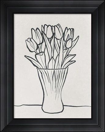 Framed Illustrated Vase Print