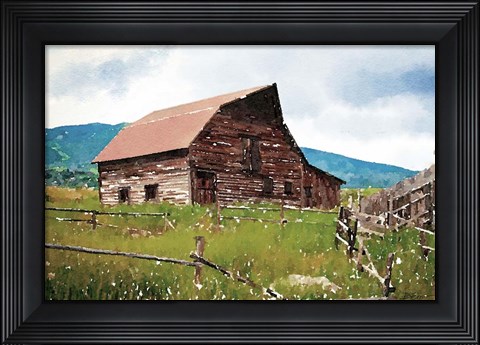 Framed Brown Barn Print