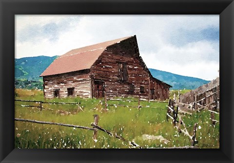 Framed Brown Barn Print