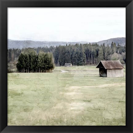 Framed Field Barn Print