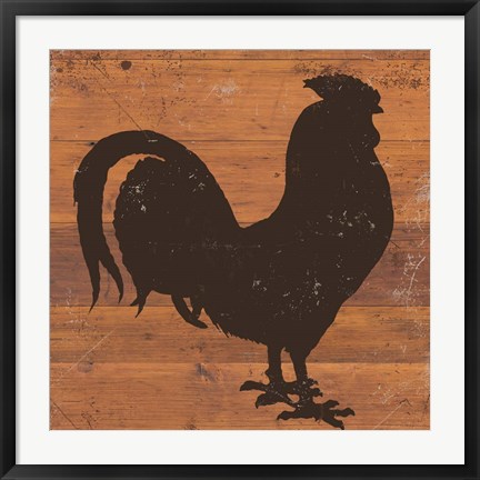 Framed Harvest Rooster Print