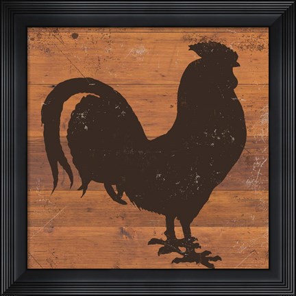 Framed Harvest Rooster Print