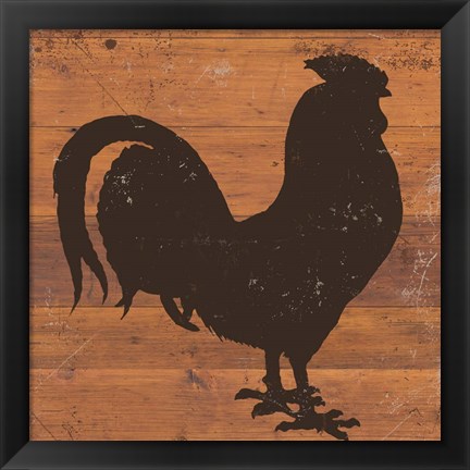 Framed Harvest Rooster Print