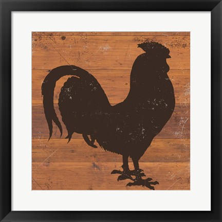 Framed Harvest Rooster Print