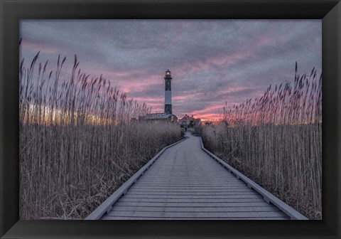 Framed Fire Island Lighthouse Sunrise Print