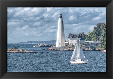 Framed New London Harbor Lighthouse Print