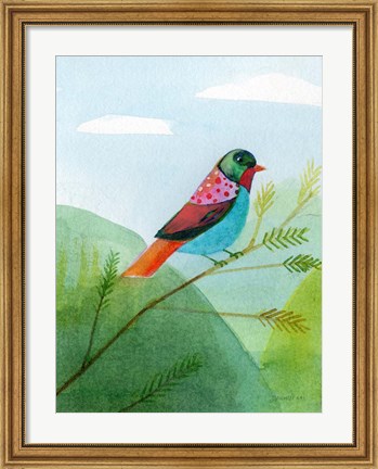 Framed Colorful Birds IV Print