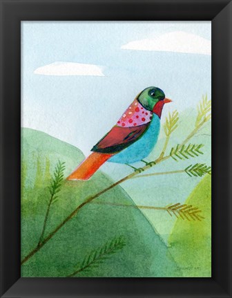 Framed Colorful Birds IV Print