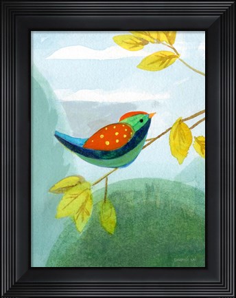 Framed Colorful Birds I Print
