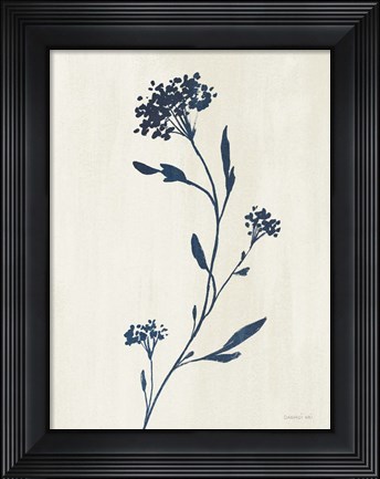 Framed Simple Nature IV Indigo Cream Print