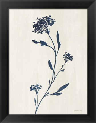 Framed Simple Nature IV Indigo Cream Print