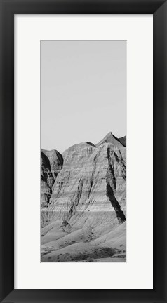 Framed Badlands BW Panel II Print