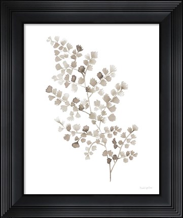 Framed Maidenhair Fern Khaki Print