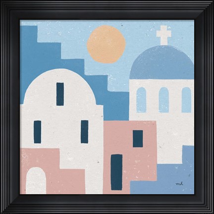 Framed Santorini Summer I Sq Print