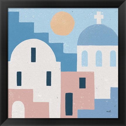 Framed Santorini Summer I Sq Print