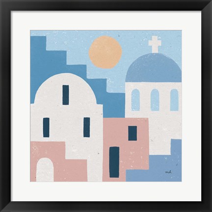 Framed Santorini Summer I Sq Print