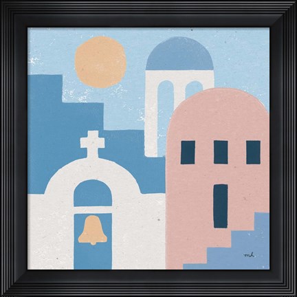 Framed Santorini Summer II Sq Print