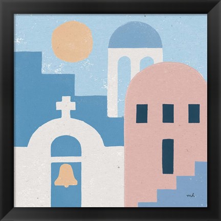 Framed Santorini Summer II Sq Print