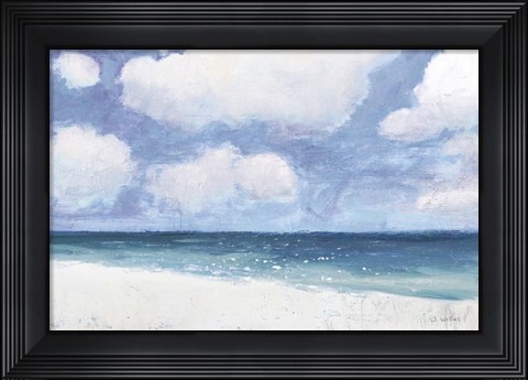 Framed Seascape IV Blue Crop Print